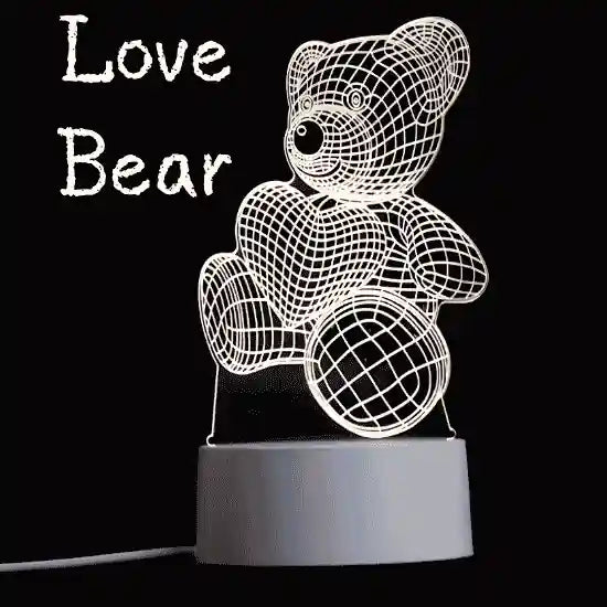 Lámpara LED 3D LoveBear